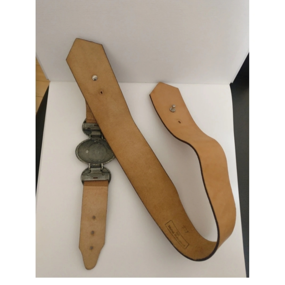 🇨🇦 Vintage 80s leather belt by M.Robichaud - Picture 6 of 7